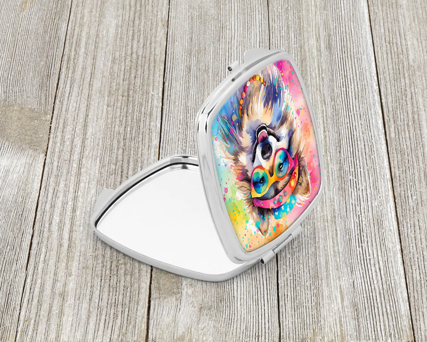 Keeshond Hippie Dawg Compact Mirror