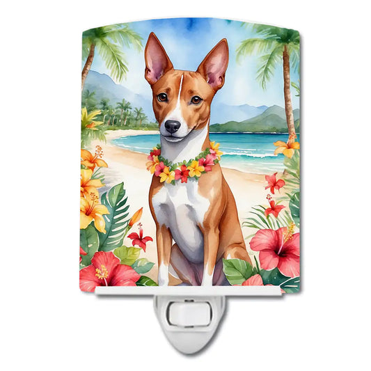 Basenji Luau Ceramic Night Light