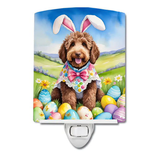 Labradoodle Easter Egg Hunt Ceramic Night Light