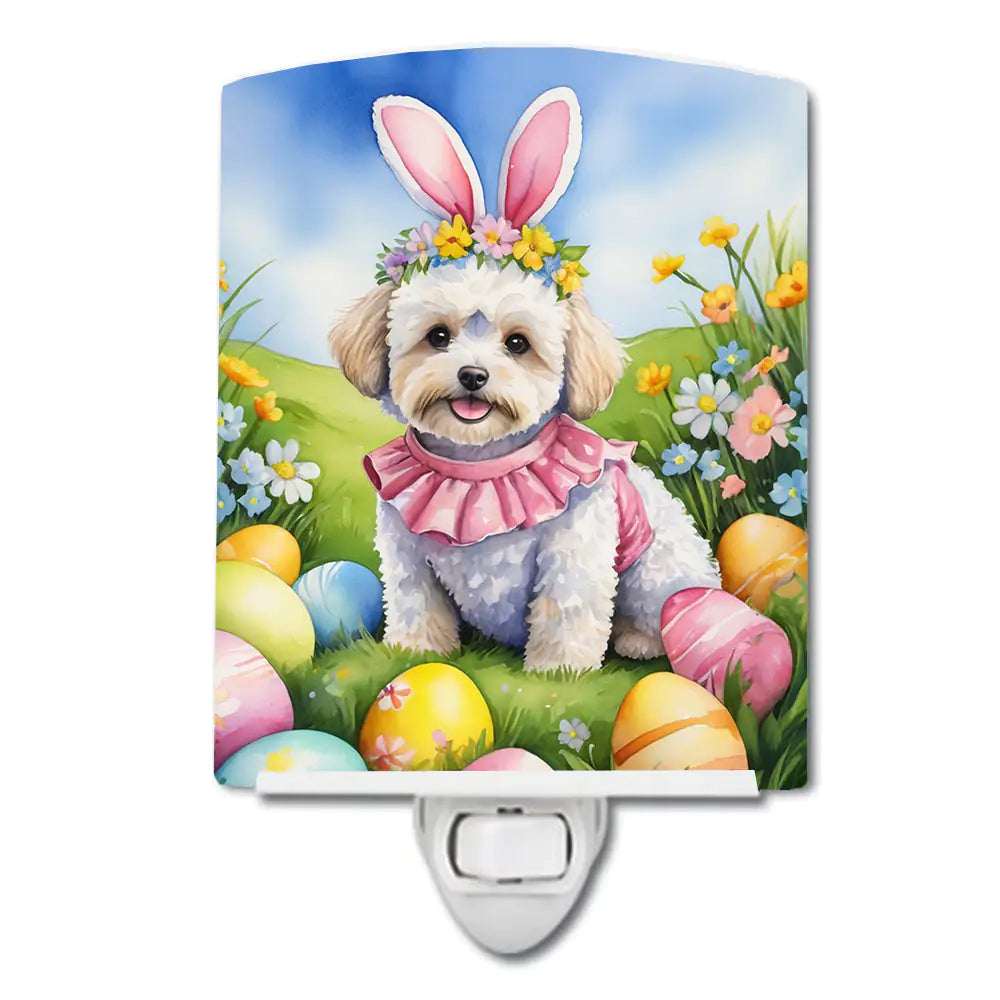 Maltipoo Easter Egg Hunt Ceramic Night Light