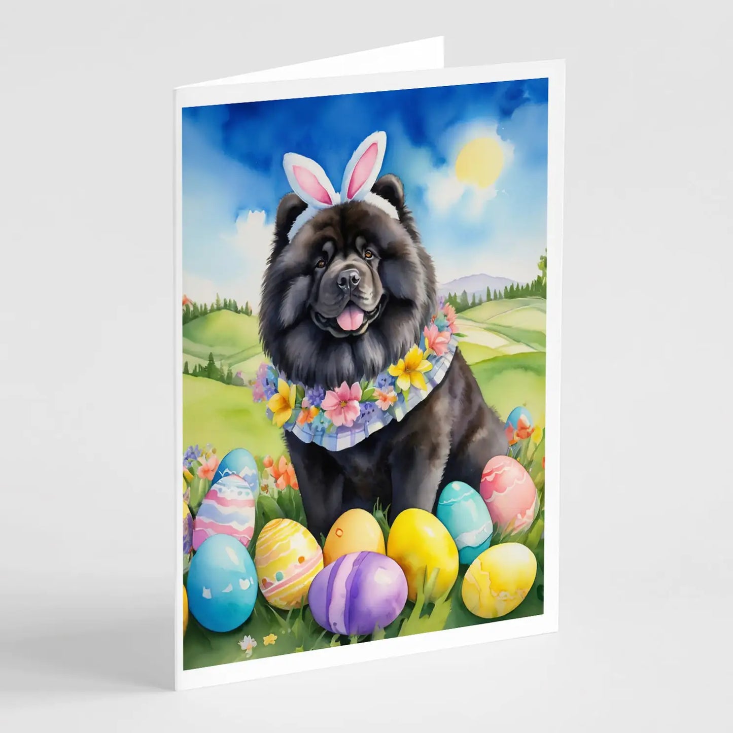 Chow Chow Easter Egg Hunt Greeting Cards Pack of 8