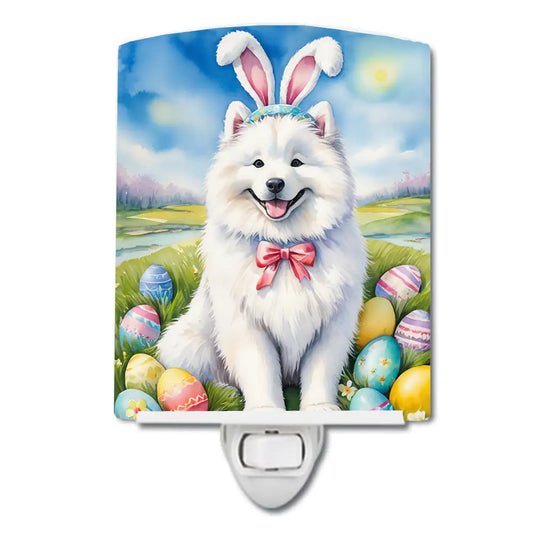 Samoyed Easter Egg Hunt Ceramic Night Light