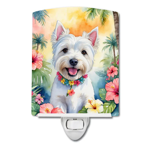 Westie Luau Ceramic Night Light