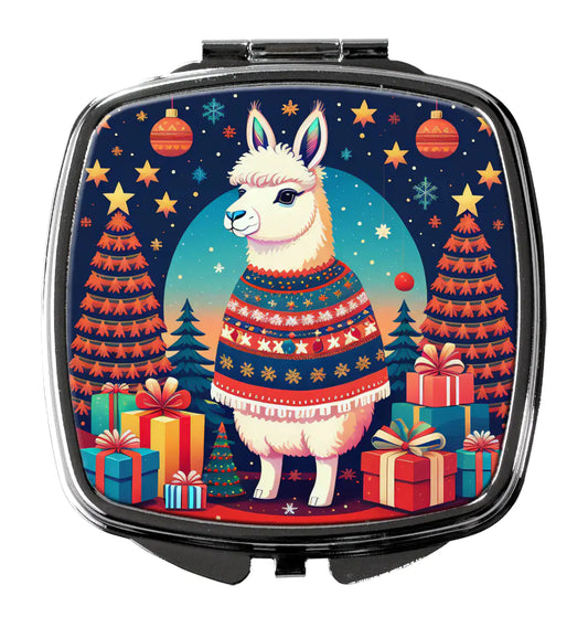 Llama Christmas Compact Mirror