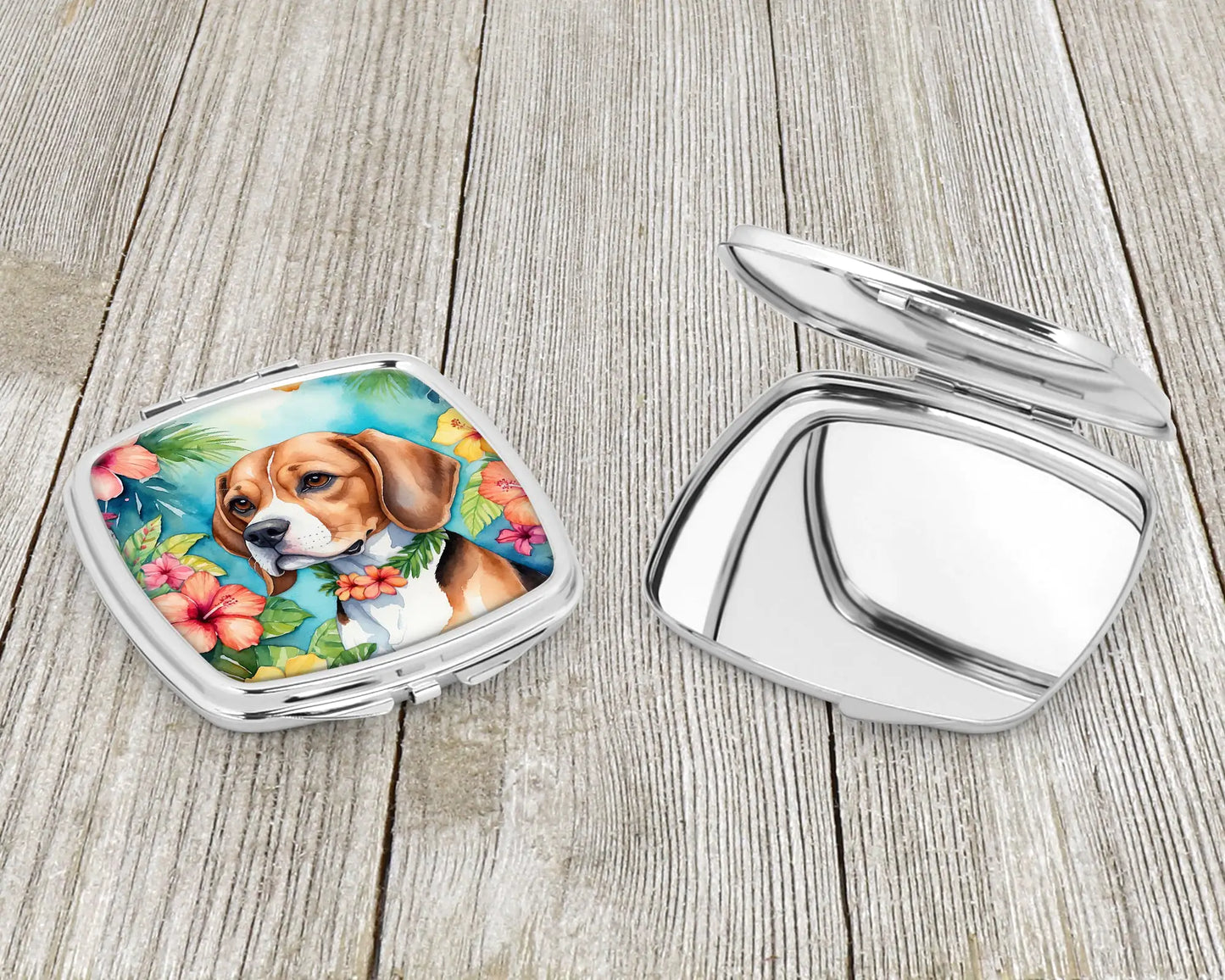 Beagle Luau Compact Mirror