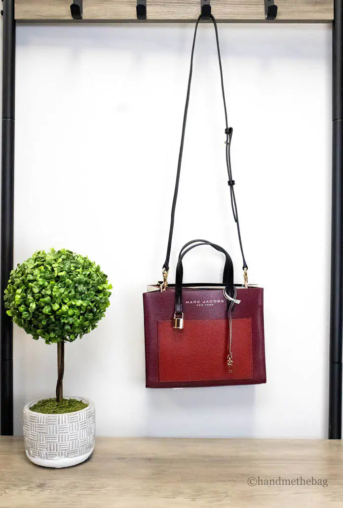 Marc Jacobs Grind Mini Pomegranate Color block Leather Tote