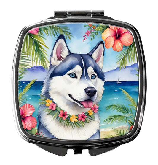 Siberian Husky Luau Compact Mirror