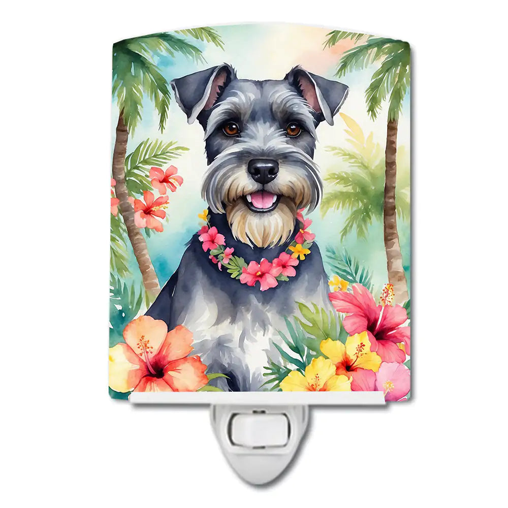 Schnauzer Luau Ceramic Night Light