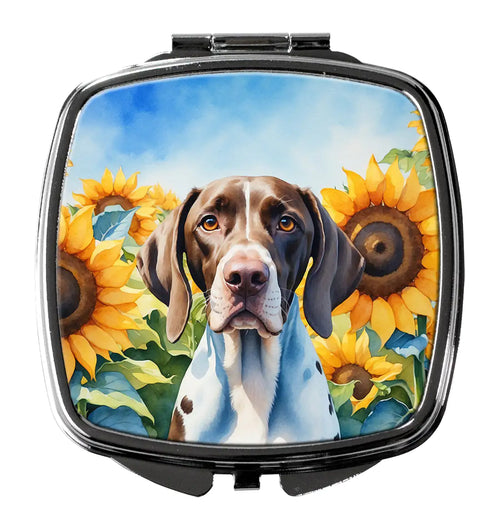 Pointer in Sunflowers Compact Mirror