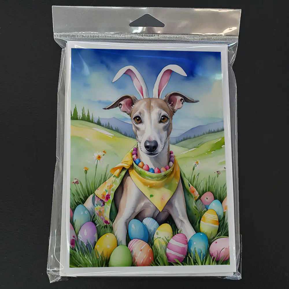 Whippet Easter Egg Hunt Greeting Cards Pack of 8