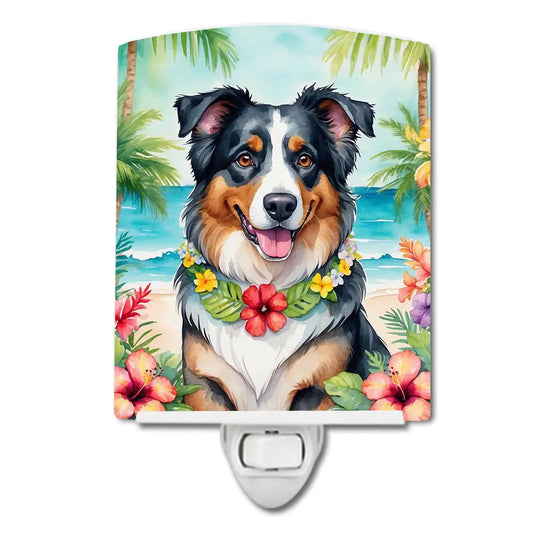 Australian Shepherd Luau Ceramic Night Light
