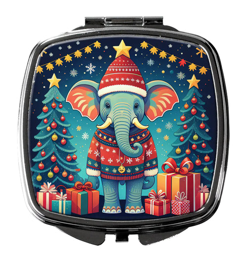 Elephant Christmas Compact Mirror