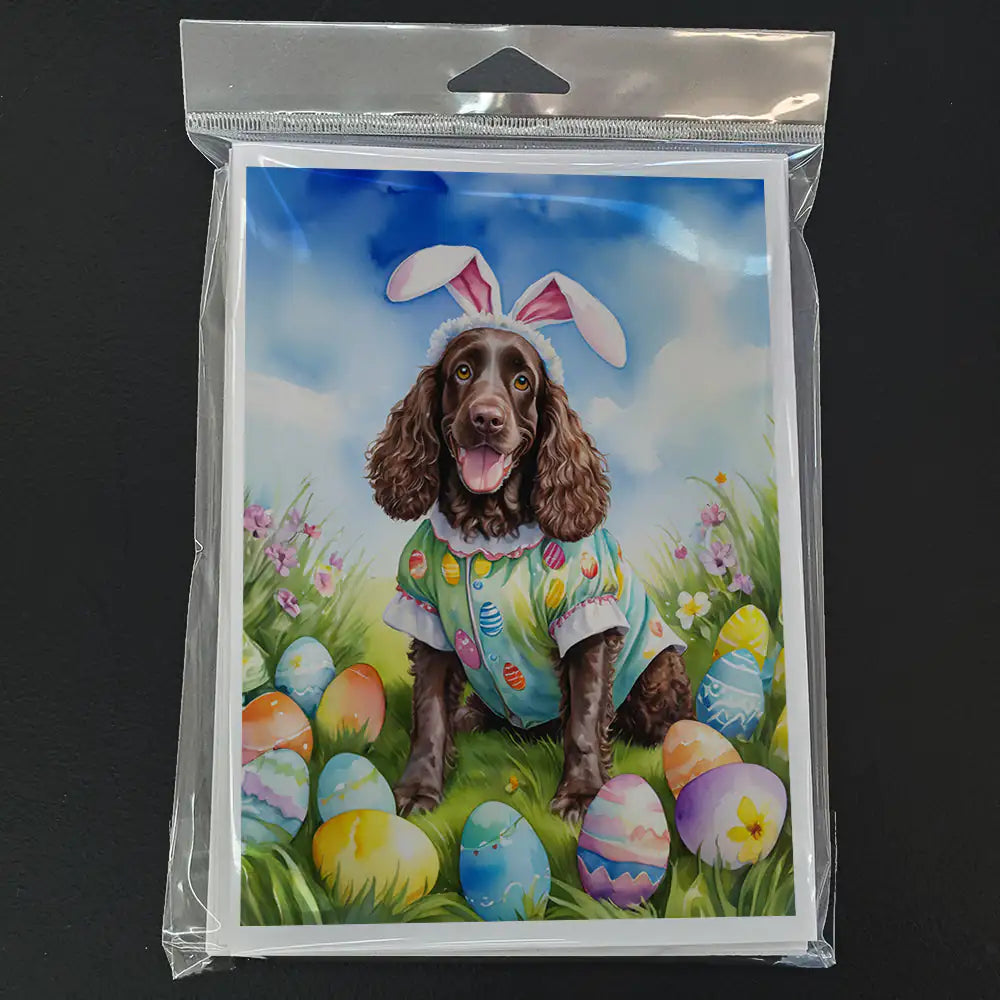 American Water Spaniel Easter Egg Hunt Greeting Cards Pack of 8