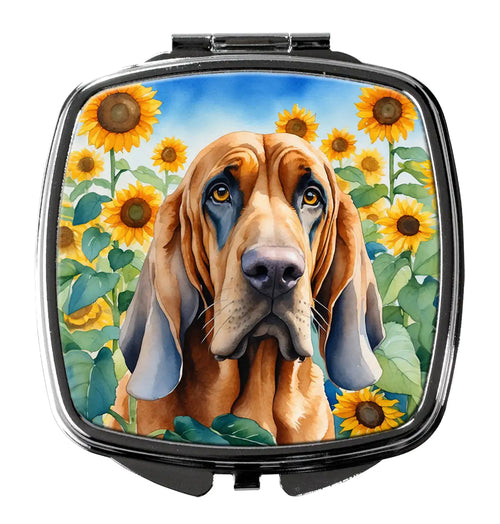 Bloodhound in Sunflowers Compact Mirror