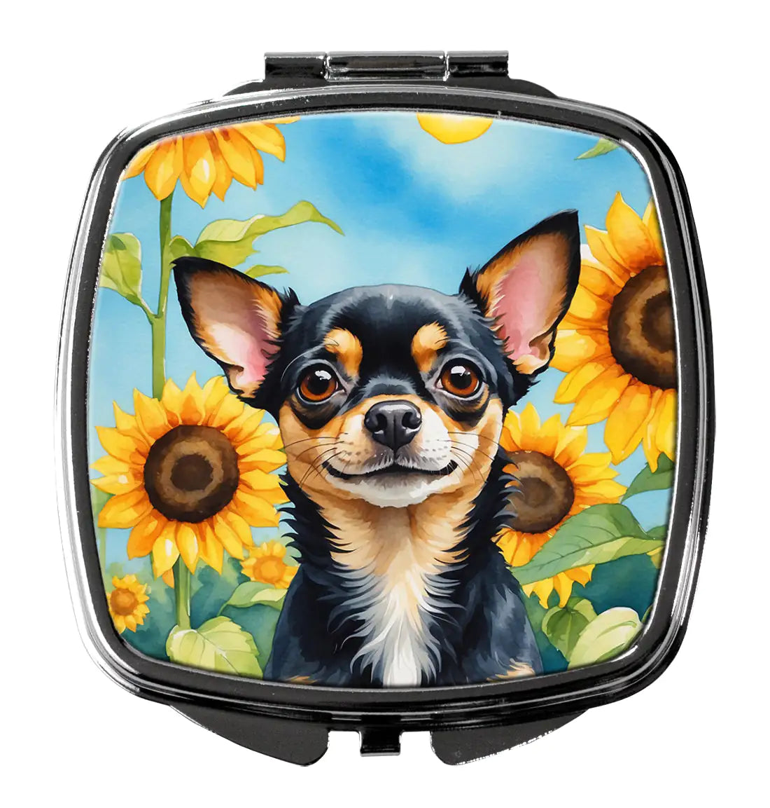 Chihuahua in Sunflowers Compact Mirror