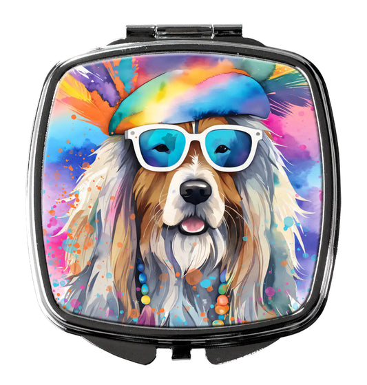 Bearded Collie Hippie Dawg Compact Mirror