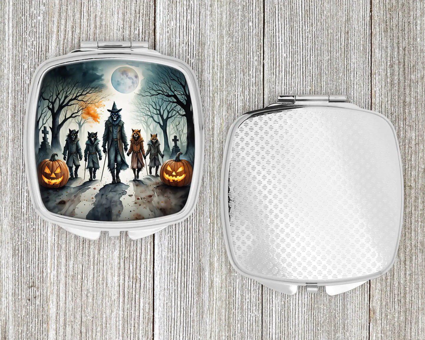 Werewolves Spooky Halloween Compact Mirror