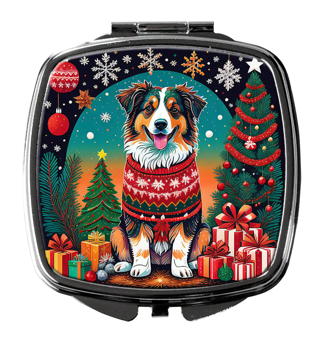 Australian Shepherd Christmas Compact Mirror