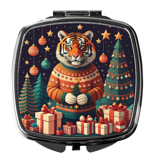 Tiger Christmas Compact Mirror