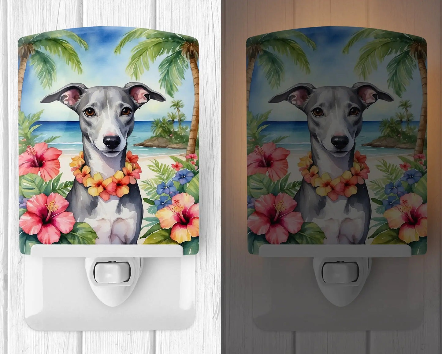 Whippet Luau Ceramic Night Light
