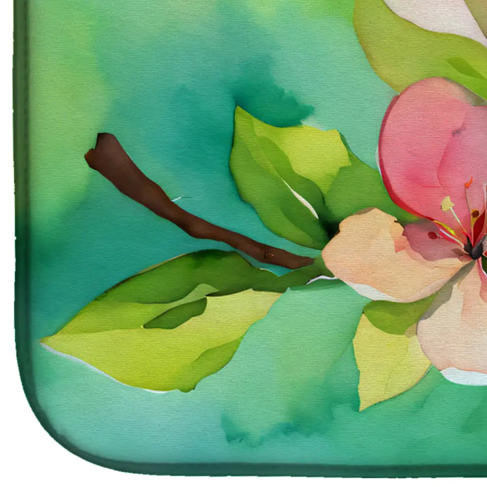 Arkansas Apple Blossom in Watercolor Dish Drying Mat