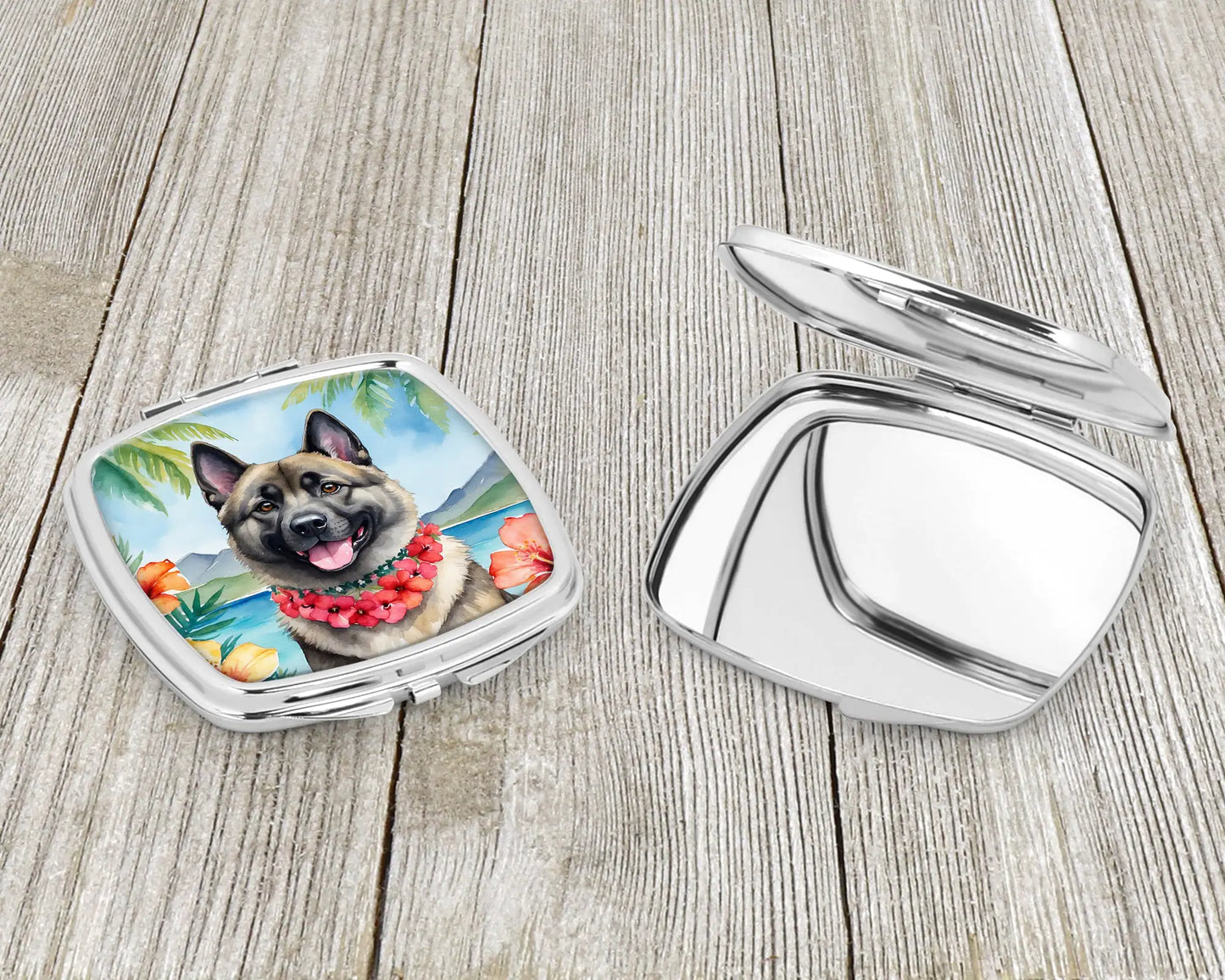 Norwegian Elkhound Luau Compact Mirror