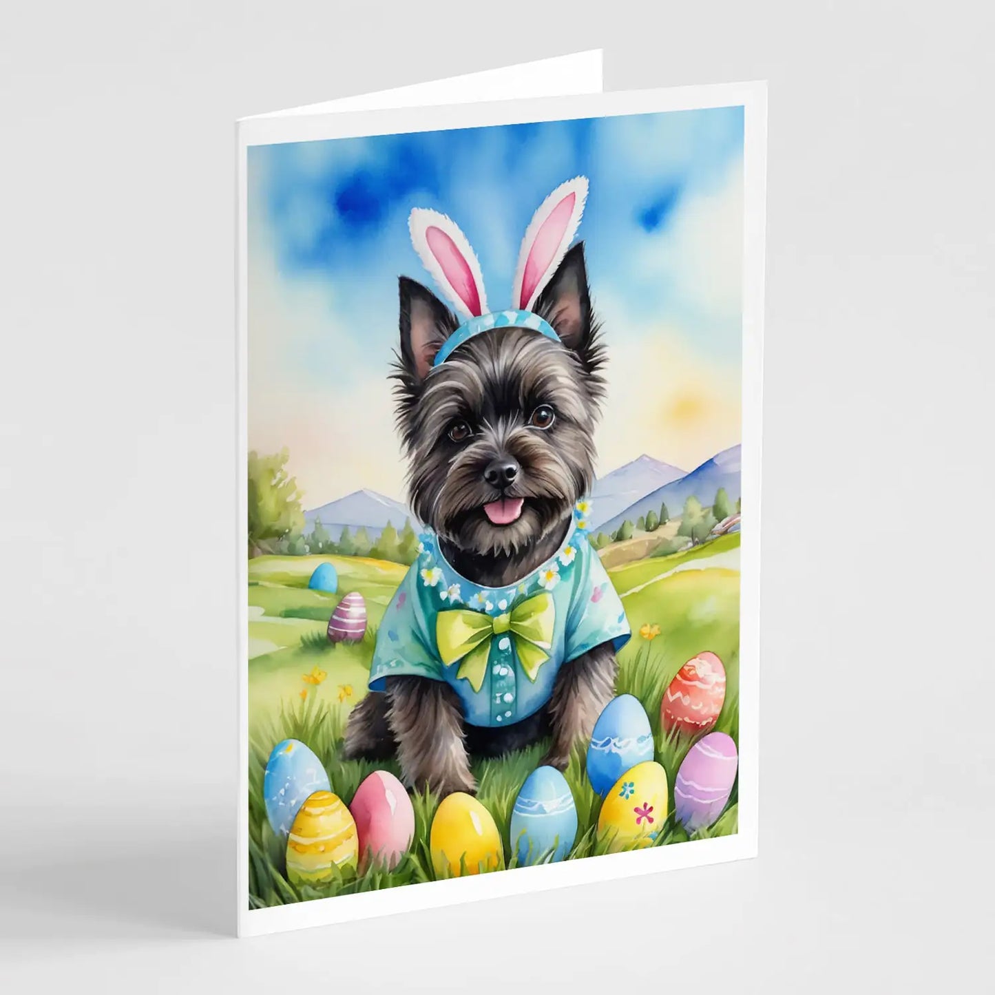 Cairn Terrier Easter Egg Hunt Greeting Cards Pack of 8