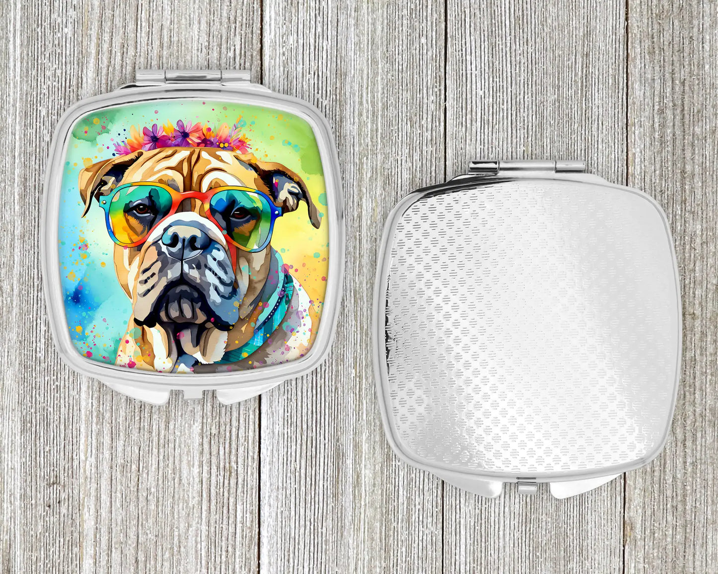 Bullmastiff Hippie Dawg Compact Mirror