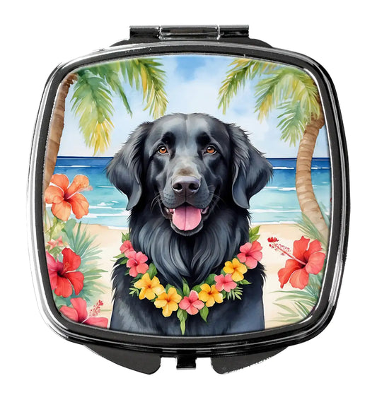 Flat-Coated Retriever Luau Compact Mirror