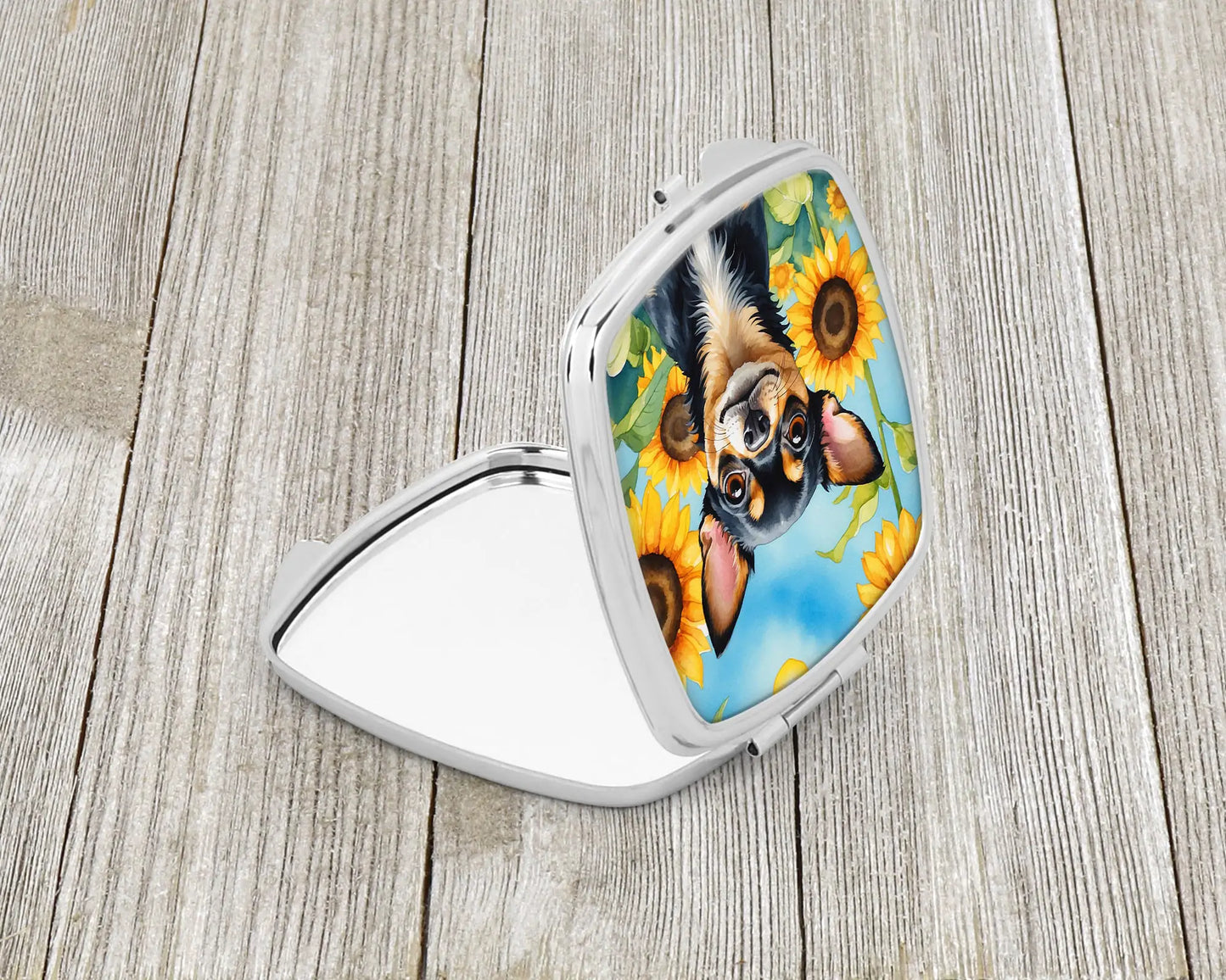 Chihuahua in Sunflowers Compact Mirror
