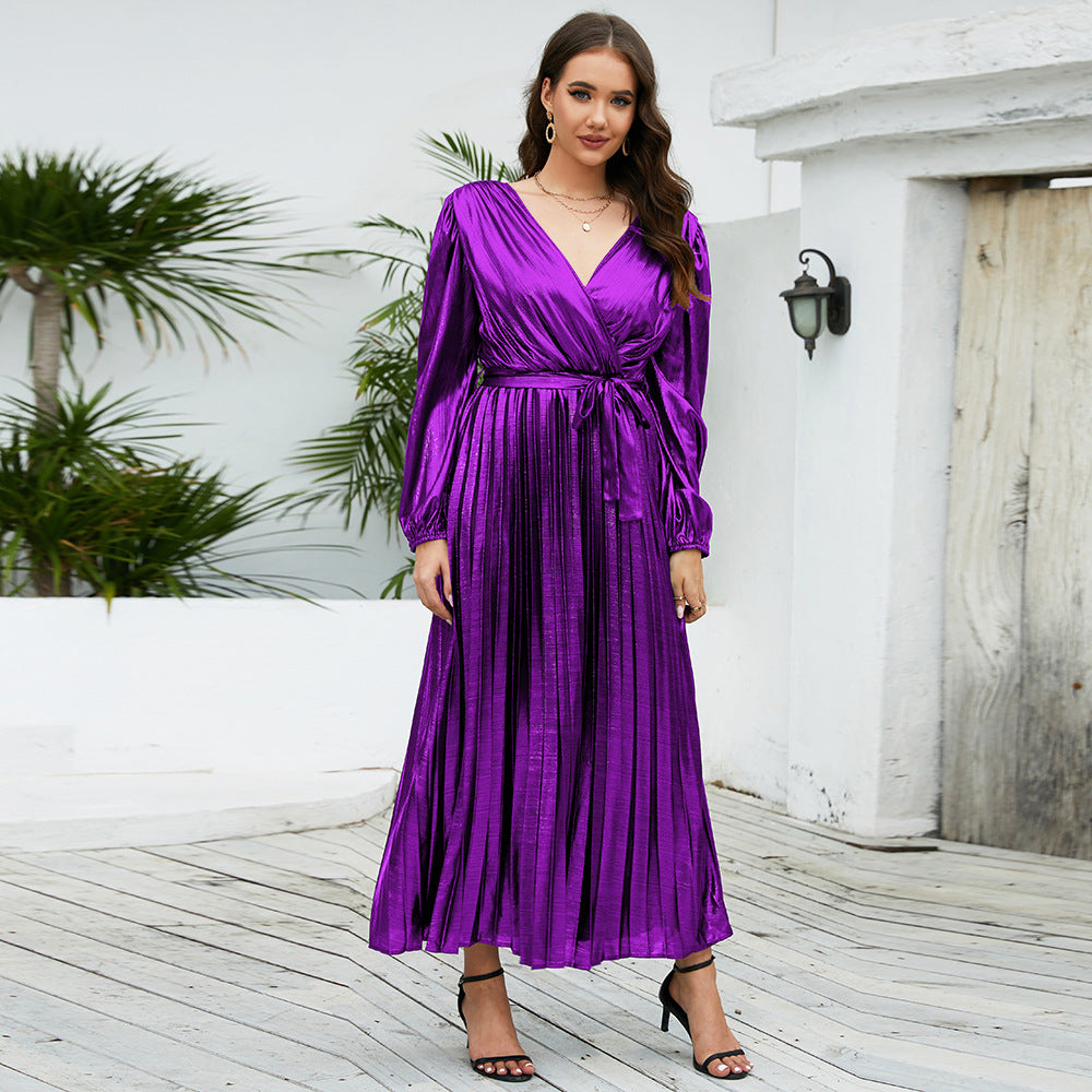 Women's Slim Fit Long Style Long Sleeve Night Dress