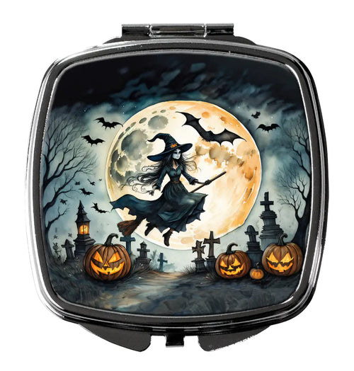 Flying Witch Spooky Halloween Compact Mirror