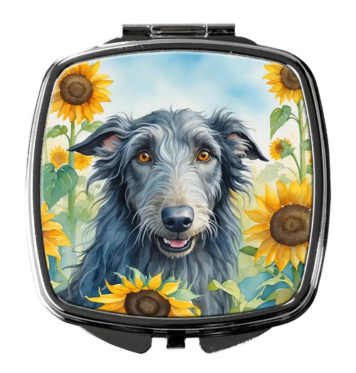 Scottish Deerhound in Sunflowers Compact Mirror