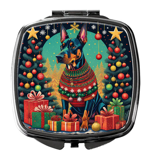 Doberman Pinscher Christmas Compact Mirror