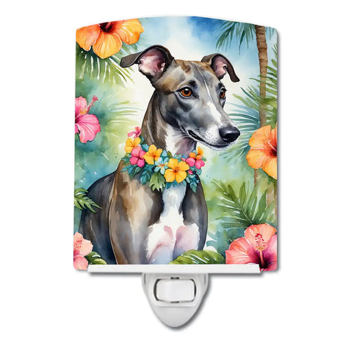 Greyhound Luau Ceramic Night Light