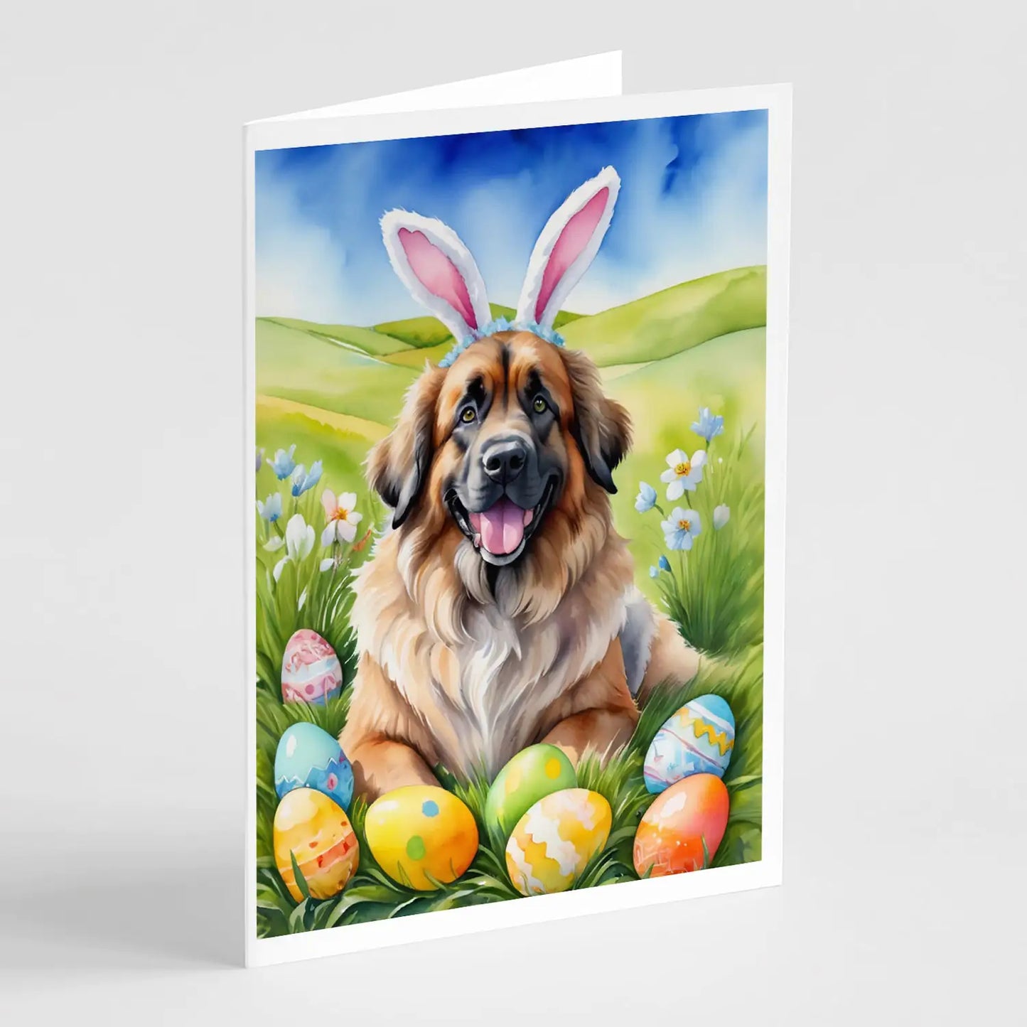 Leonberger Easter Egg Hunt Greeting Cards Pack of 8