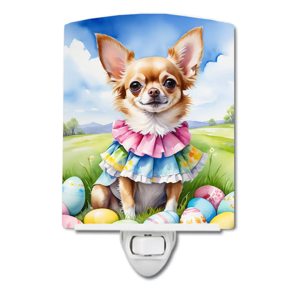 Chihuahua Easter Egg Hunt Ceramic Night Light