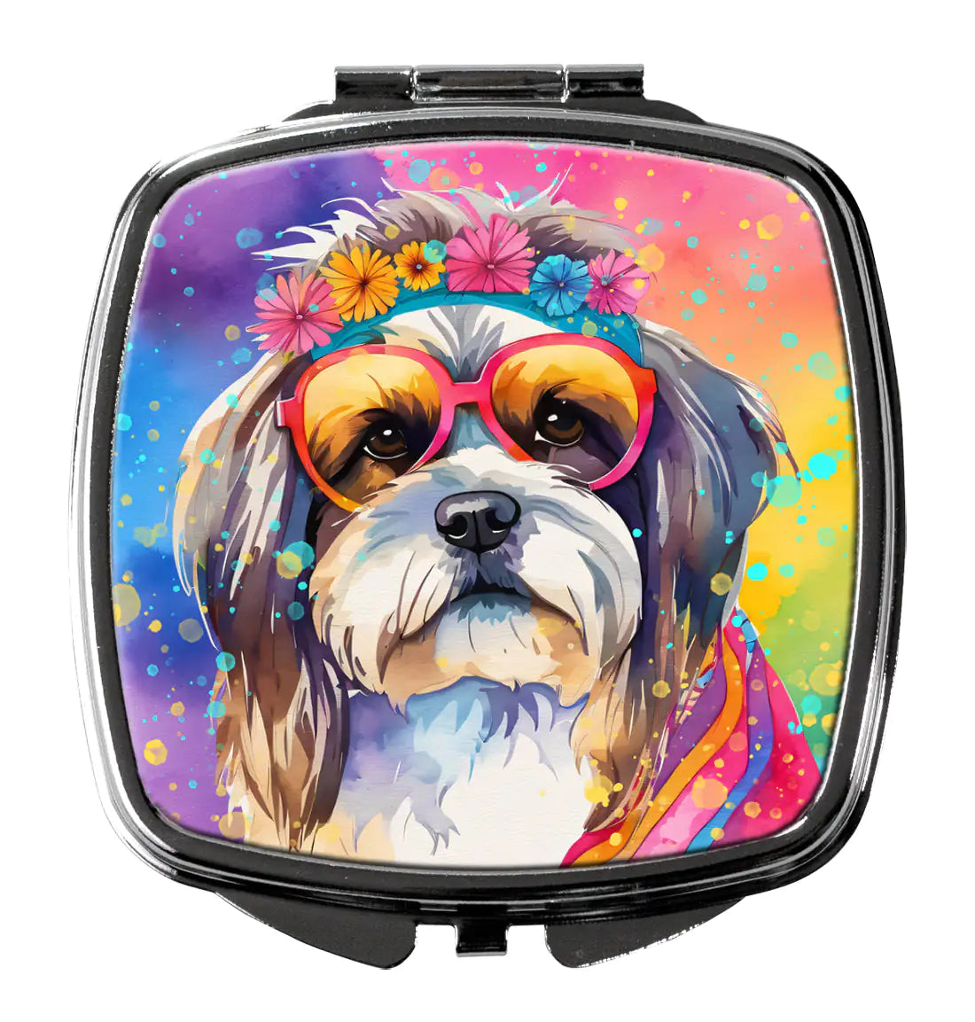 Shih Tzu Hippie Dawg Compact Mirror