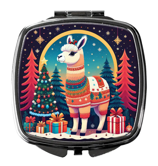 Llama Christmas Compact Mirror