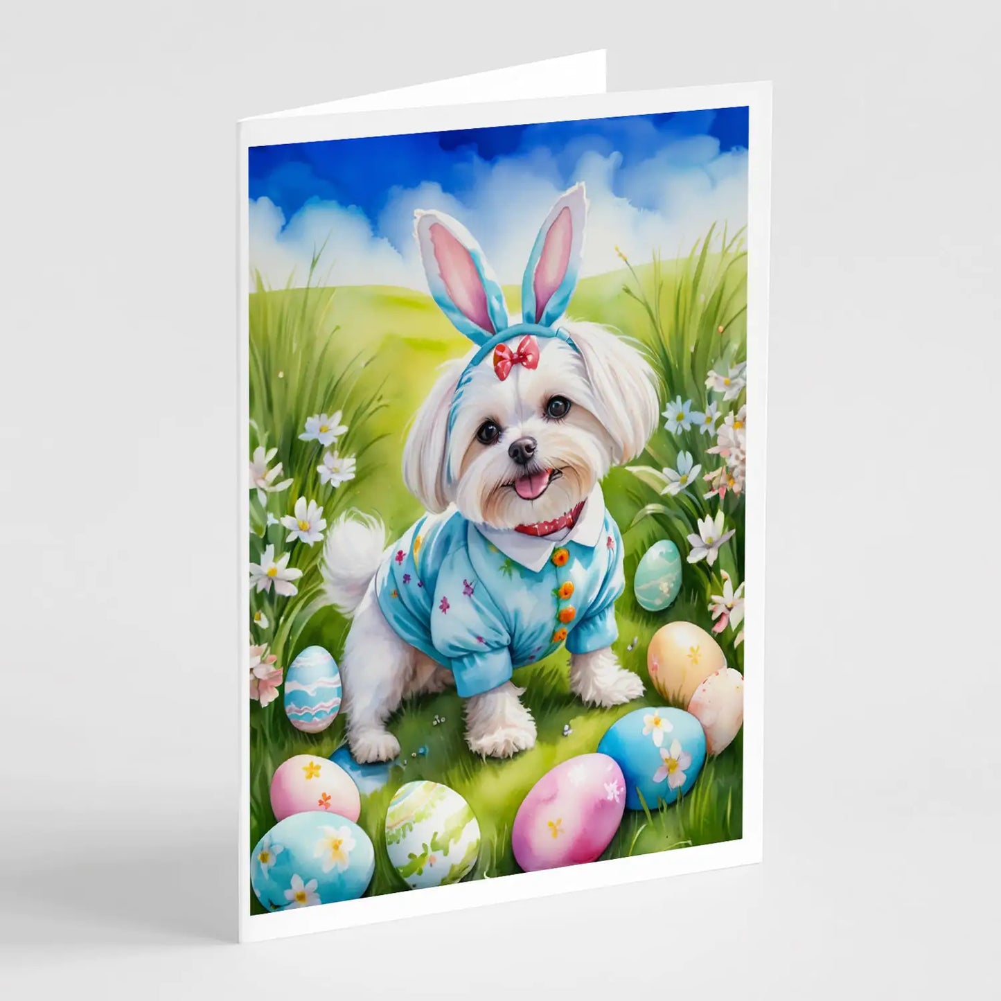 Maltese Easter Egg Hunt Greeting Cards Pack of 8