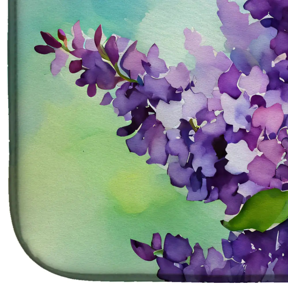 New Hampshire Purple Lilac in Watercolor Dish Drying Mat