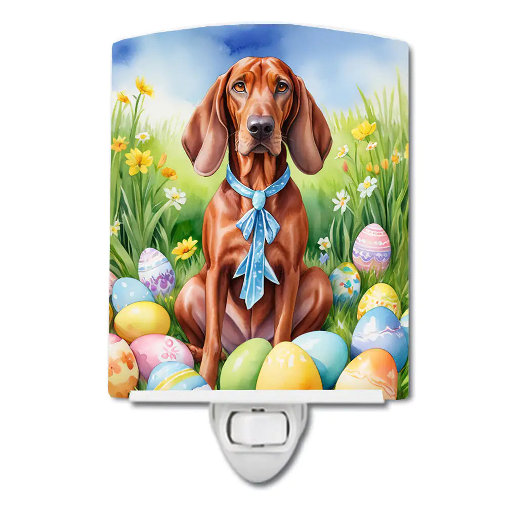 Redbone Coonhound Easter Egg Hunt Ceramic Night Light