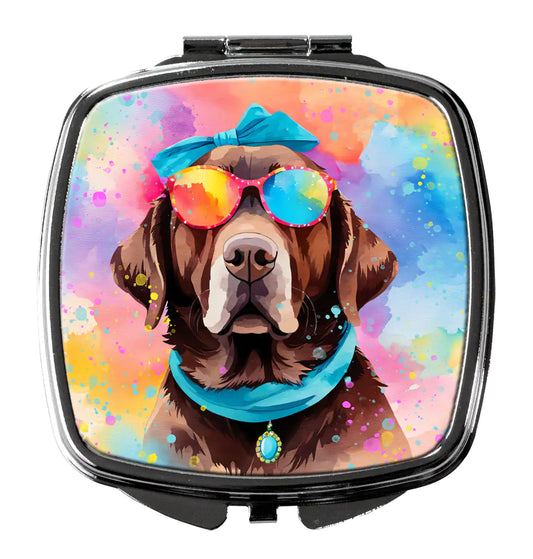 Chocolate Labrador Hippie Dawg Compact Mirror