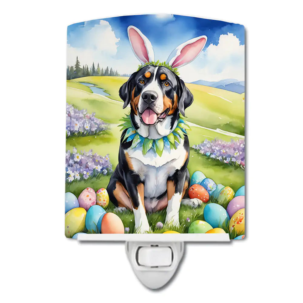 Greater Swiss Mountain Dog Easter Egg Hunt Ceramic Night Light