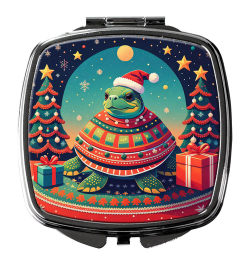 Turtle Christmas Compact Mirror