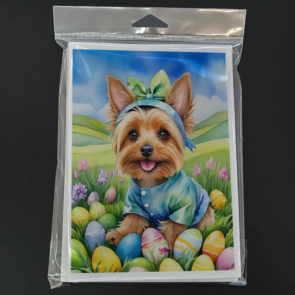 Silky Terrier Easter Egg Hunt Greeting Cards Pack of 8