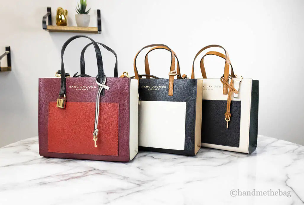 Marc Jacobs Grind Mini Pomegranate Color block Leather Tote