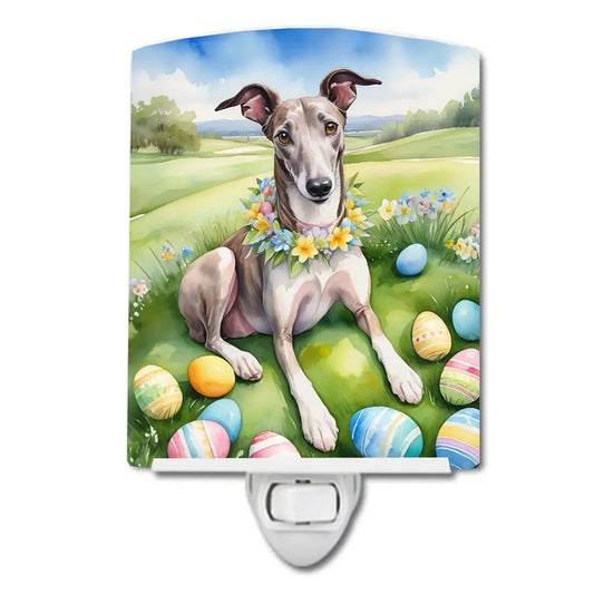 Greyhound Easter Egg Hunt Ceramic Night Light
