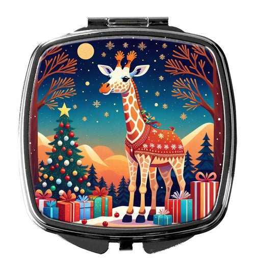 Giraffe Christmas Compact Mirror
