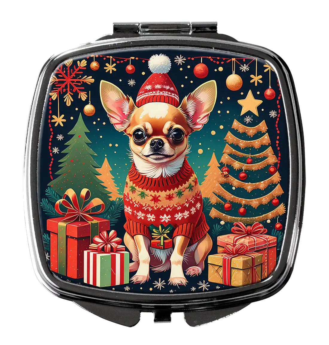 Chihuahua Christmas Compact Mirror